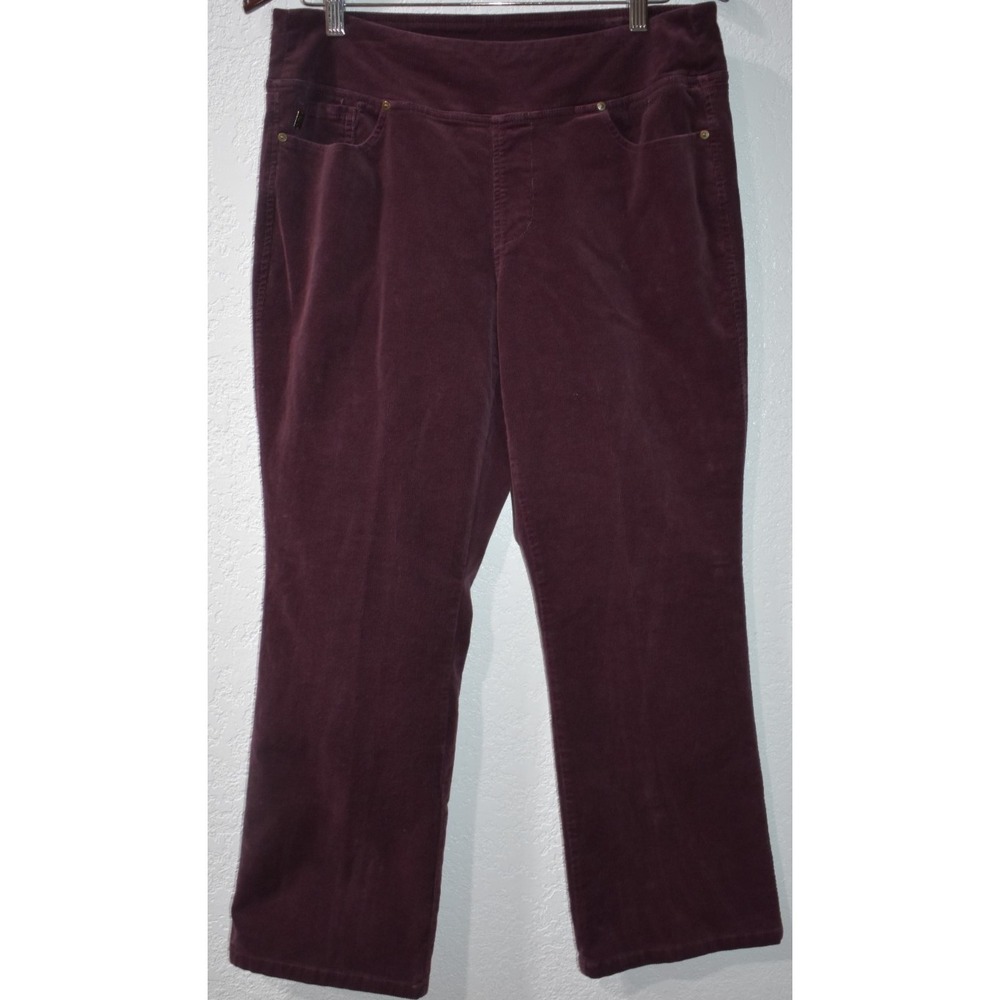 Belle Kim Gravel Stretch Corduroy Pants PULL-on Wine Solft Fine Wale Comfortable